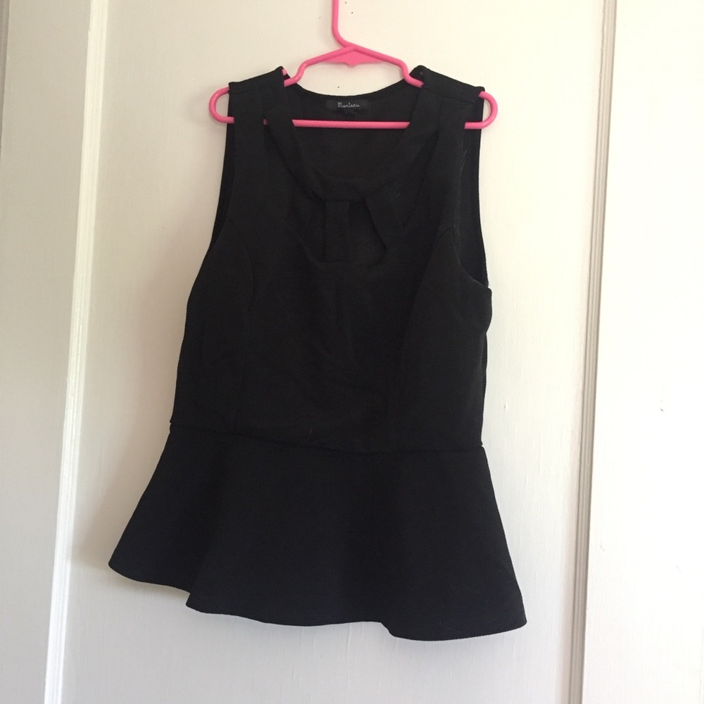 Black Cutout Tank Top